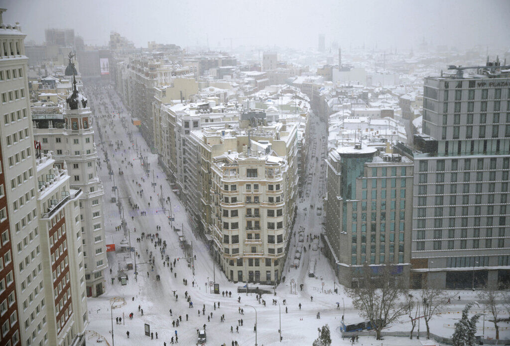 APTOPIX Spain Storm Filomena